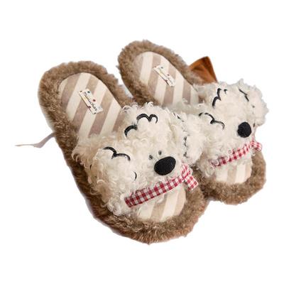 果壳拖鞋女冬季miiiiichan联名2025新款毛毛拖保暖女士居家棉拖鞋