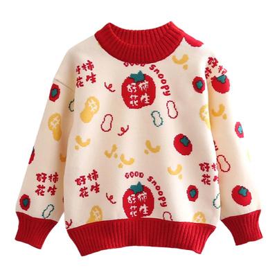 史努比女童毛衣秋冬季新款红色拜年服2025蛇年本命年衣服男孩上衣