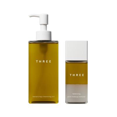 THREE平衡卸妆套组 卸妆油185ml+眼唇卸妆液90ml养肤深层清洁敏肌