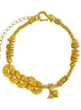 明星同款古法金色小葫芦手链