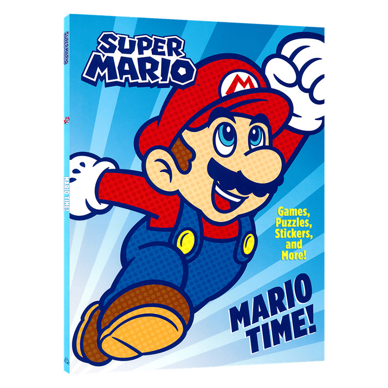 Super Mario Mario Time 超级玛丽活动书 玛丽时间 任天堂经典角色 益智活动 迷宫 贴纸 英文原版进口图书
