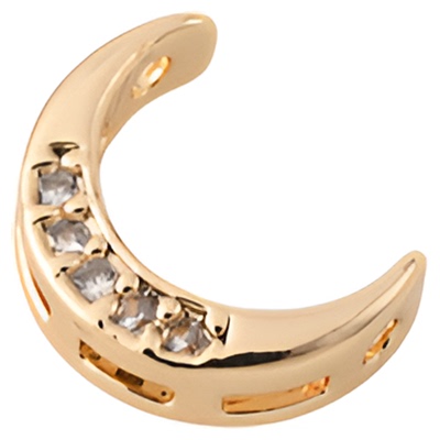 14K包金镶锆石月亮套珠圈隔珠