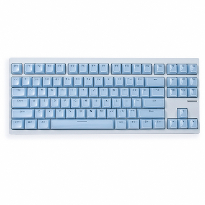 水晶浅蓝色键帽PC二色字符透光
