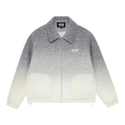 ics丨iconslab羊羔毛翻领夹克情侣秋冬情侣男女同款宽松渐变外套