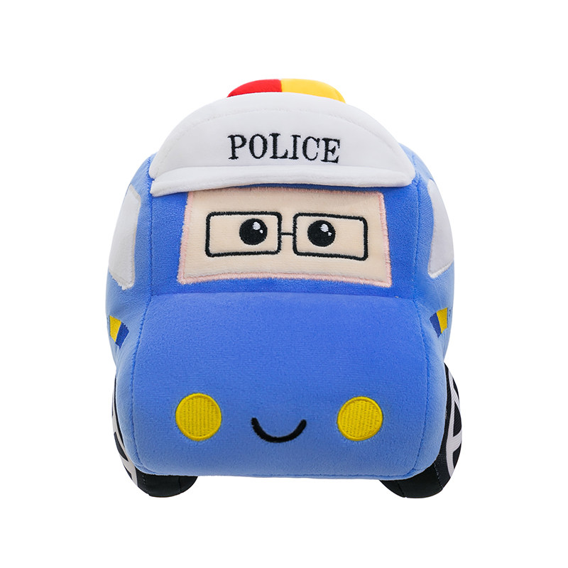 仿真小汽车公仔摆件毛绒玩具男生款布娃娃警车抱枕儿童生日礼物女