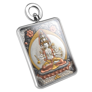 巴赫工作室千手观音唐卡国家非遗手工铁翦金工艺西藏吊坠男女项链