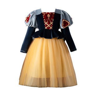 DO.CAT女童白雪公主裙秋装洋气儿童爱莎秋冬季小女孩生日蓬蓬裙子