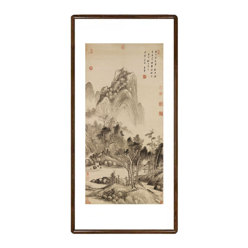 董其昌泉光云影图竖版山水挂画