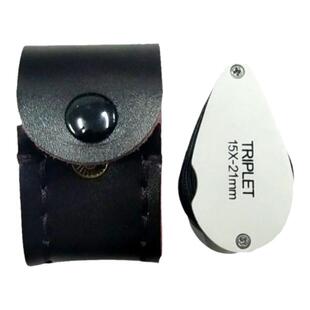 查尔斯滤色镜玉石翡翠红宝石珠宝染色鉴定用15倍折叠珠宝镜放大镜