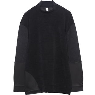 秋冬设计感暗黑系车线立体剪裁拼接宽松时尚发型师半高领卫衣男潮