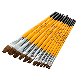 柏伦斯水粉笔套装狼毫油画丙烯画笔美术专用初学者平头儿童颜料笔画笔刷勾线笔小学生美术生绘画手绘专业画材