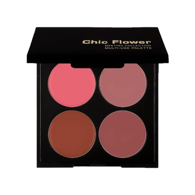 多用膏的权威盘！花兮令四色腮红盘眼影口红一体亚裔裸色日常淡妆