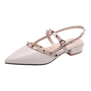 2026年夏季新款平底尖头百搭晚晚风温柔鞋低跟配裙子包头单鞋女潮