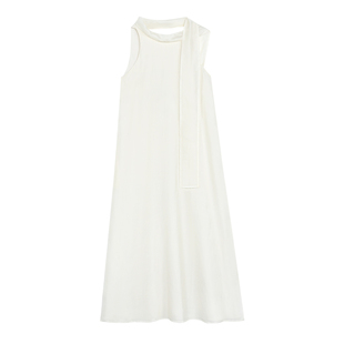 Maven Lin 优雅体感 两面穿莱赛尔气质无袖连衣裙女度假飘带长裙