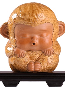 小猴子悟空石湾陶瓷佛山装饰品中式动物摆件礼盒工艺品公仔摆设