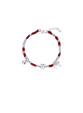 「猫咪红绳」S999纯银手链手作