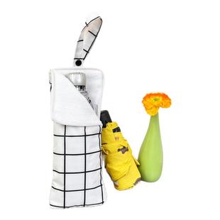 环保湿雨伞收纳袋防水自拍杆防尘袋黑白格子大号手提雨遮套布袋子