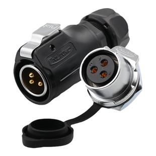 凌科航空插头插座LP20-2-3-4-5-7-9针12芯防水连接器 公头+螺母座