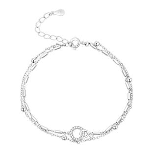 925纯银环环相扣手链女款轻奢小众双层叠戴首饰品2026年新款爆款