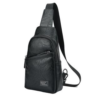 稻草人胸包男士新款大容量单肩包便携休闲胸前包包男生斜挎小背包