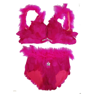 时尚大气性感长拖尾羽毛走秀服装欧美夜店gogo演出服酒吧B组表演