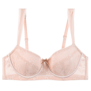 莉莉周文胸罩套装女性感软钢圈大胸显小法式蕾丝薄款聚拢性感内衣