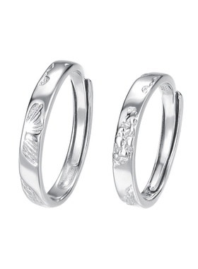 蝶恋花S999纯银情侣戒指