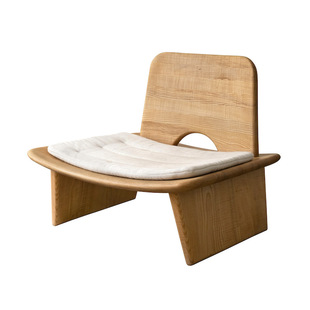 木有作为自然主义风格原木沙发椅北美白蜡木实木矮椅家用客厅椅子