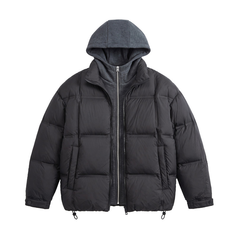 Jsmix大码男装针织连帽羽绒服男