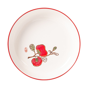 餐盘高级感家用盘子菜盘新款陶瓷深盘轻奢大盘子创意可爱圆盘餐具