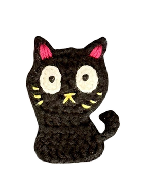 胸针饰品小黑猫手工缝制搭配秋冬