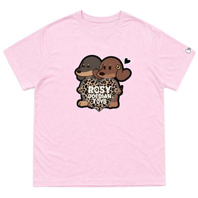 MEDM×ROSYDOEDIANTOYS联名-狗狗爱心短袖T恤趣味情侣穿搭上衣潮
