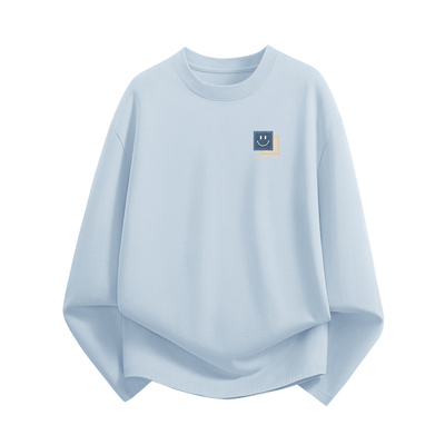 真维斯蓝色纯棉长袖男生透气亲肤