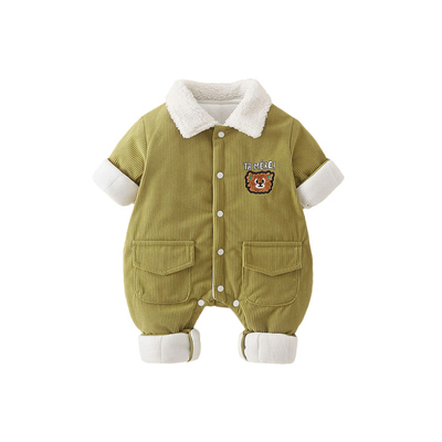 婴儿秋冬夹棉连体衣可爱