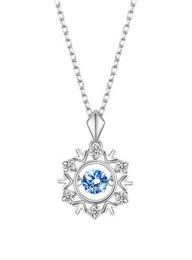 雪花纯银项链女生日礼物