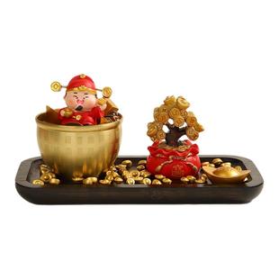 财神爷聚宝盆招财摆件新店开业大吉礼物客厅店铺收银台高档装饰品