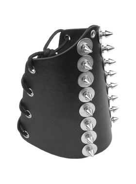 合金伞形钉圆形垫片黑皮朋克手链