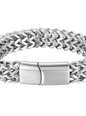男生潮流钛钢叠戴古巴手链