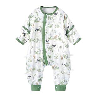 欧孕睡袋儿童夏天薄款宝宝分腿婴幼儿春夏季竹棉防踢被四季通用