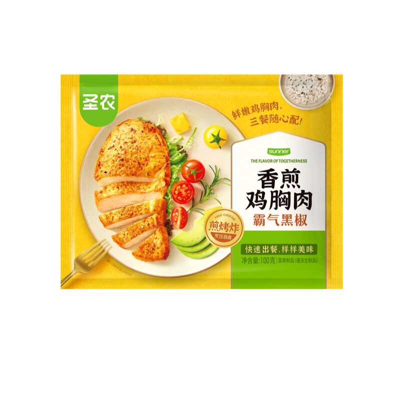 圣农黑椒鸡胸肉100g腌制调理顺丰