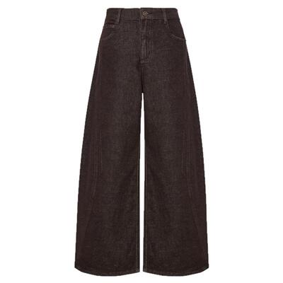 MOORING泊 复古高腰显瘦阔腿裤休闲百搭垂感宽松直筒牛仔长裤女