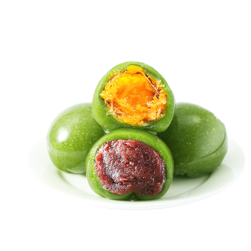 味滋源蛋黄肉松味/黑芝麻/红豆沙味青团200g