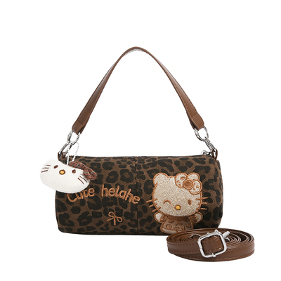 可爱hellokitty小众豹纹手机包女