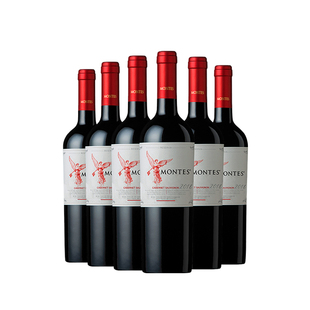 【自营】montes智利进口红酒蒙特斯天使珍藏赤霞珠干红葡萄酒6支