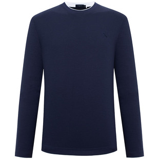 【3A级抗菌T恤】东博利尼秋季抗静电长袖圆领T恤男假两件休闲上衣