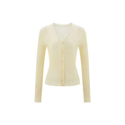 MELINDA LI【老钱奶油白】春夏新款棉麻醋酸针织背心开衫套装