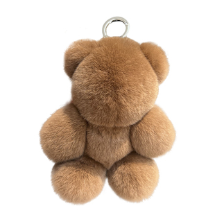 真獭兔毛小棕熊汽车钥匙扣挂件ins可爱毛绒公仔玩偶书包挂饰礼物