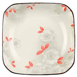 釉下彩陶瓷盘子家用餐具套装色釉家用圆盘碟四方盘子菜盘安全健康