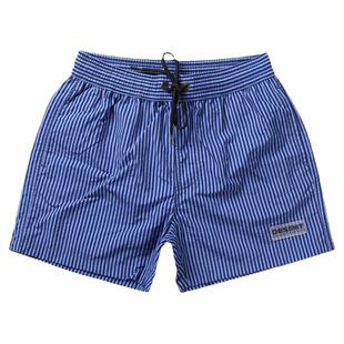 男泳裤新款潮流宽松蓝条纹高品质速干可下水沙滩短裤泳装男度假潮