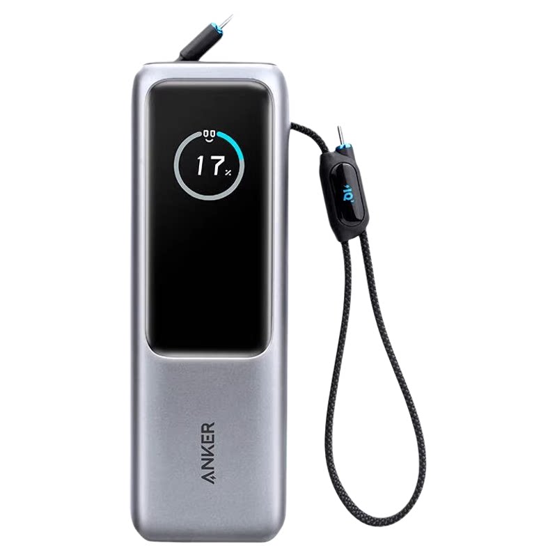 Anker 25000mAh 165W Power Bank自带Type-C伸缩线充电宝可上飞机